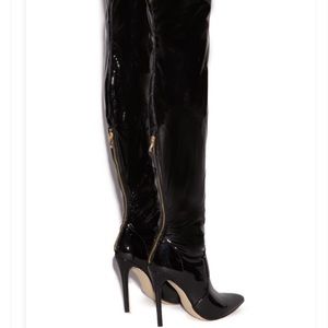 Shoedazzle Thigh High Patent Leather Boots